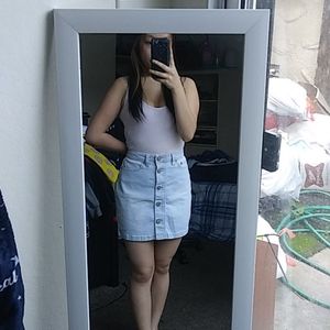 Denim High Rise Skirt
